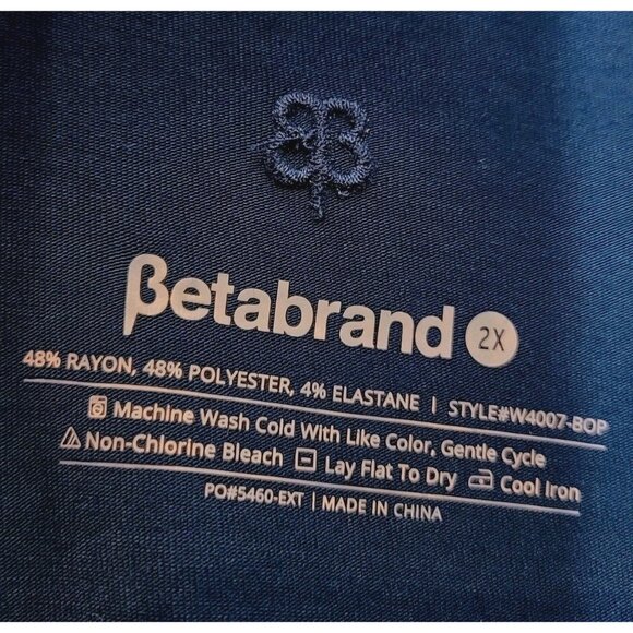 Betabrand Faux-Wrap Dress Blue Opal Pockets Stretch Size 2X New Art Deco - Picture 6 of 6